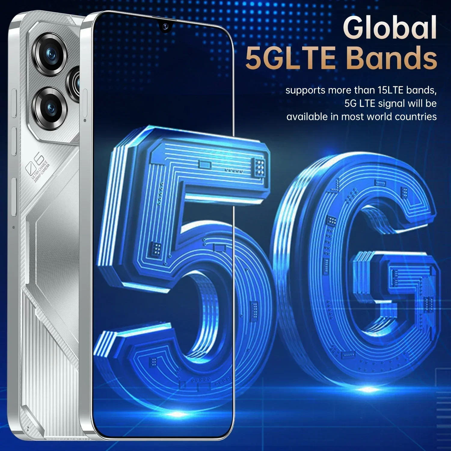 Global Version Pova 6 Pro Smart Android Phone 7.3 Inch HD+ Android 13 Snapdeagon8 Gen2 8000mAh 5G 108MP Camera Dual SIM phone