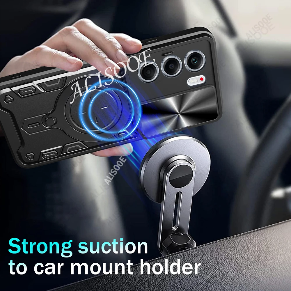 Slide Camera Holder Funda for Tecno Camon 40 Pro 4G Case Magnetic Ring Stand Protection Back Cover for Tecno Camon 40 4G Capa